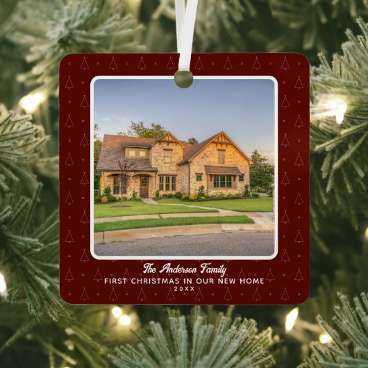 Nieuwe Huis Foto Eerste Kerst Metalen Ornament (Insitu)