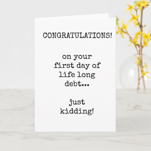 Nieuwe huis Kaart, Gefeliciteerd, Grappig, Hypothe Kaart (Gele Bloem)