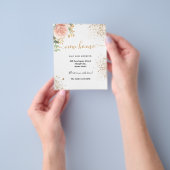 Nieuwe huisadres roos goudblokrootkaart flyer (Hand)