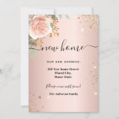 Nieuwe huisadres roos goudfloreucalyptus aankondiging (Voorkant)