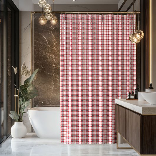 Nieuwe Huisdecoratie Rood Zwart Schotse Ruit Douch Douchegordijn