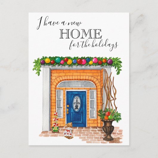 Nieuwe Huisdeur Kerst Verhuis Aankondiging (Voorkant)