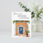 Nieuwe Huisdeur Kerst Verhuis Aankondiging (Staand voorkant)