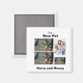Nieuwe huisdier aangepaste 4 foto collage  magneet (Voorkant / Achterkant)