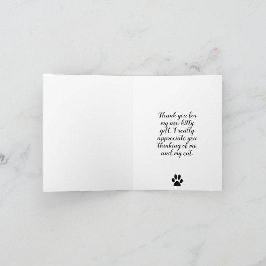 Nieuwe huisdier / witte tabby kat foto bedankkaart (Binnen)