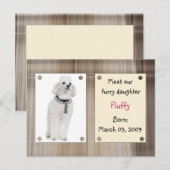 Nieuwe huisdieren ontmoeten aankondigingskaart (Voorkant / Achterkant)