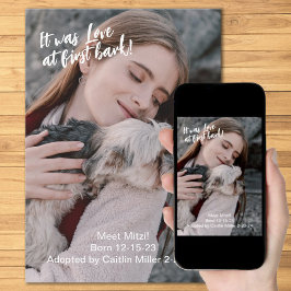 Nieuwe huisdierfoto aankondiging