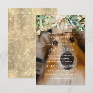 Nieuwe huisdierhond Foto  Bloemen Brunch Glans Gou Kaart