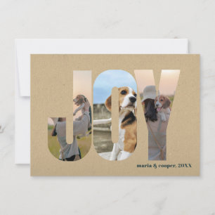 Nieuwe huisdierpuppy-fotocollage Kerstvreugde Feestdagenkaart