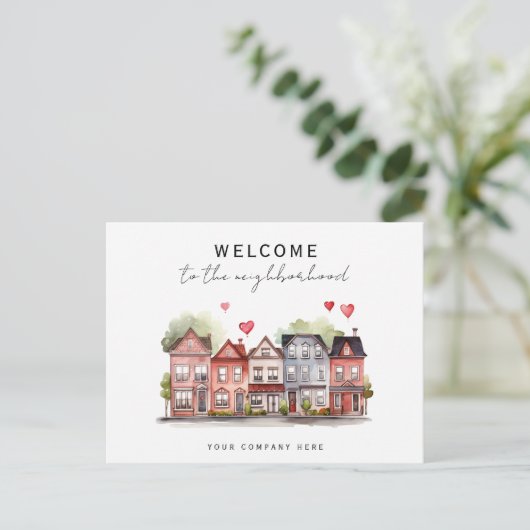 Nieuwe huiseigenaar Welkom bij de buurt Realty Briefkaart (Staand voorkant)