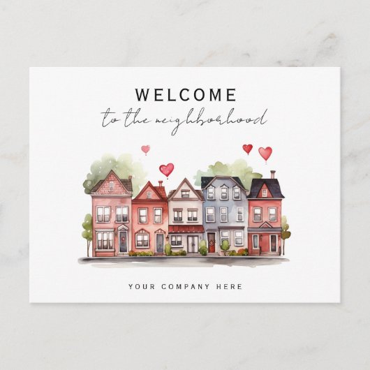 Nieuwe huiseigenaar Welkom bij de buurt Realty Briefkaart (Voorkant)