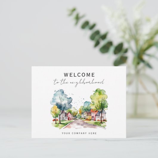 Nieuwe huiseigenaar Welkom bij de buurt Realty Briefkaart (Staand voorkant)