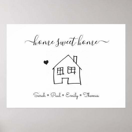 Nieuwe huisfamilie thuis schattige abstracte fau poster (Voorkant)