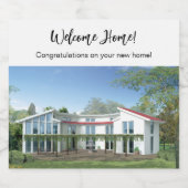 Nieuwe huisfotohuisverwarming sparkling wijnetiket (Enkel label)