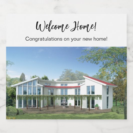 Nieuwe huisfotohuisverwarming sparkling wijnetiket (Enkel label)