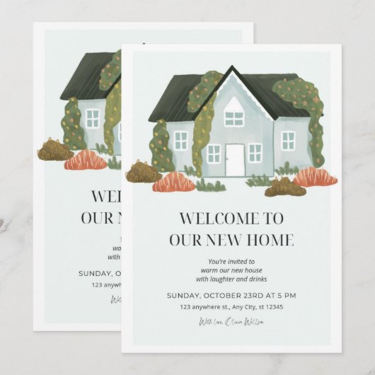 Nieuwe huisuitnodiging kaart (Voorkant / Achterkant)