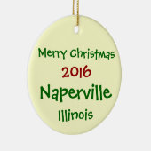 NIEUWE ILLINOIS CHRISTMAS-ORNAMENT VAN NAPERVILLE  KERAMISCH ORNAMENT (Rechts)