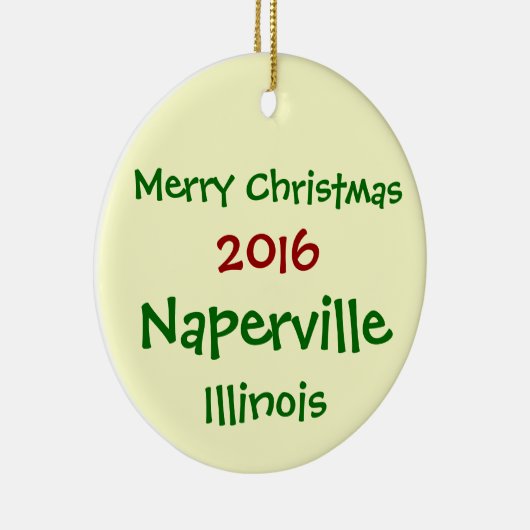 NIEUWE ILLINOIS CHRISTMAS-ORNAMENT VAN NAPERVILLE  KERAMISCH ORNAMENT (Rechts)