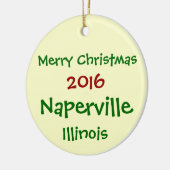 NIEUWE ILLINOIS CHRISTMAS-ORNAMENT VAN NAPERVILLE  KERAMISCH ORNAMENT (Links)