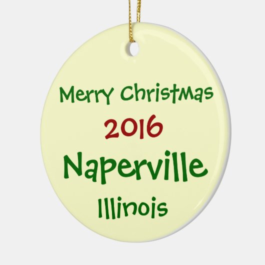 NIEUWE ILLINOIS CHRISTMAS-ORNAMENT VAN NAPERVILLE  KERAMISCH ORNAMENT (Links)