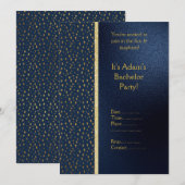 NIEUWE INVITATIE VAN NAVY EN GOLD BACHELOR KAART (Voorkant / Achterkant)