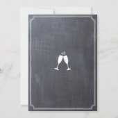 Nieuwe Jaar Eve Top Hoed Chalk Uitnodiging (Achterkant)