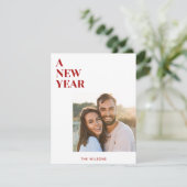 nieuwe jaar kaart eenvoudig elegant foto rood en w (Staand voorkant)