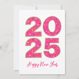 nieuwe jaar kaarten 2025 in donut stijl eenvoudig