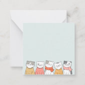 Nieuwe Jaar Katten Notitiekaartje (Achterkant)