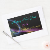 Nieuwe Jaar Neon Vuurwerk Wijn, Waterfleslabels Rechthoekige Sticker (Envelop)