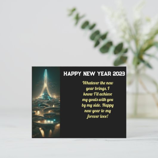nieuwe jaarkaart voor 2023 met AI Briefkaart (Staand voorkant)