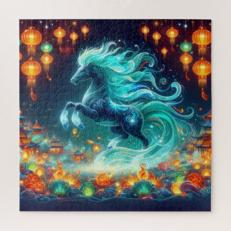 Nieuwe Jaars Paard Legpuzzel