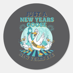 Nieuwe Jaarsgans 2026 Viering Pret Ronde Sticker