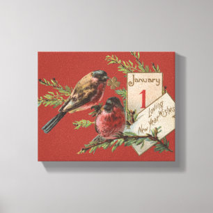  nieuwe jaarvogels canvas afdruk