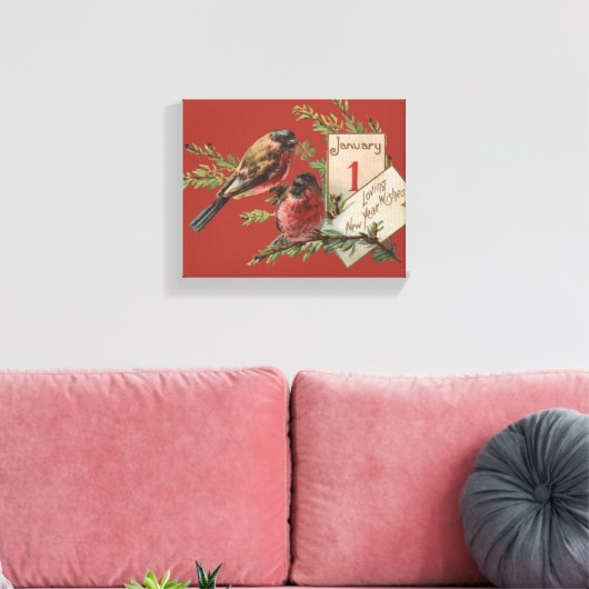  nieuwe jaarvogels canvas afdruk (Insitu (Woonkamer))