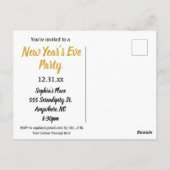 Nieuwe jaren  Art Deco Uitnodiging voor Kunst (Achterkant)