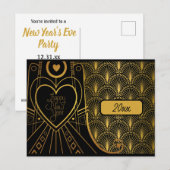 Nieuwe jaren Art Deco Uitnodiging voor Kunst (Voorkant / Achterkant)