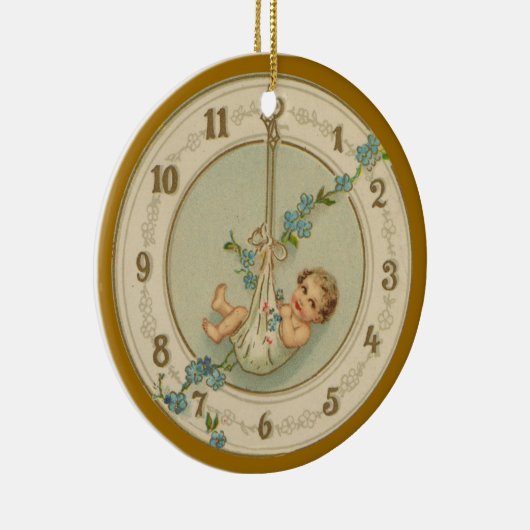  nieuwe jaren Baby klok Keramisch Ornament (Rechts)