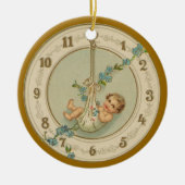  nieuwe jaren Baby klok Keramisch Ornament (Voorkant)