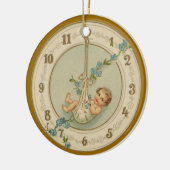  nieuwe jaren Baby klok Keramisch Ornament (Links)