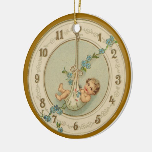 nieuwe jaren Baby klok Keramisch Ornament (Links)