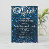 Nieuwe jaren | Blauw en zilver Kaart (Staand voorkant)