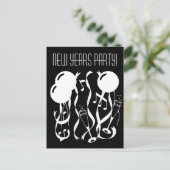 Nieuwe jaren, briefkaarten voor partijuitnodiging  (Staand voorkant)
