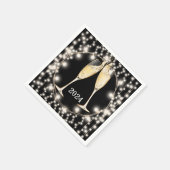 Nieuwe Jaren Champagne Glanzend Koord Lichten Servet (Hoek)