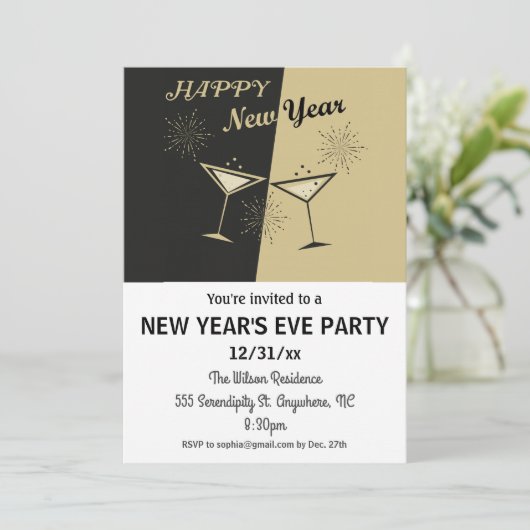 Nieuwe jaren  Cheers van de Oude Partij Kaart (Staand voorkant)