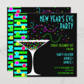 Nieuwe jaren Confetti Cocktail Kaart (Voorkant / Achterkant)
