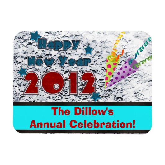 NIEUWE JAREN DENKEN PARTIJ VOOR DE SJABLOON VAN MA MAGNEET (Horizontaal)