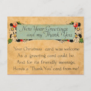  nieuwe jaren en bedankt briefkaart