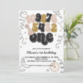 Nieuwe jaren Eve Aftellen eerste uitnodiging van d (Staand voorkant)