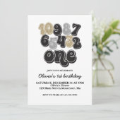 Nieuwe jaren Eve Aftellen eerste uitnodiging van d (Staand voorkant)